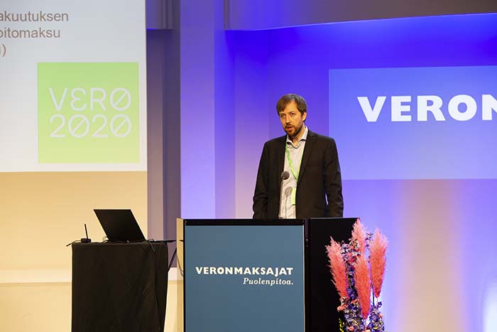 ”Keskimäärin kunnallisveroprosentti nousi noin 20 prosenttiin”, totesi pääekonomisti Mikael Kirkko-Jaakkola. Hän esitteli Vero2020-puheenvuorossaan palkansaajan ja eläkeläisen verotuksen muutoksia.